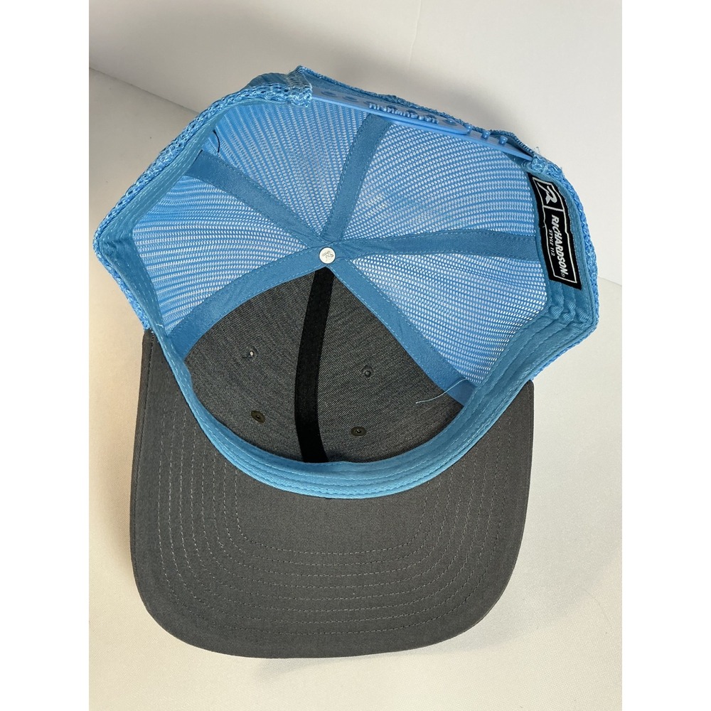 Richardson 112 Trucker Hat The Buck Depot Leather Patch Charcoal Blue Snapback